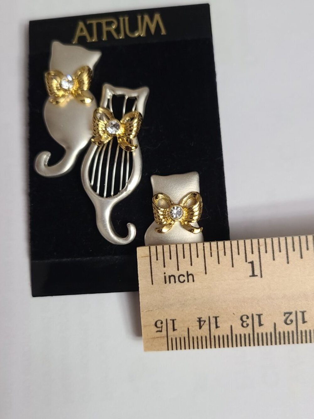 Cat Jewelry 3 Pins Clasp Backings Atrium Silver Tone - Picture 5 of 11